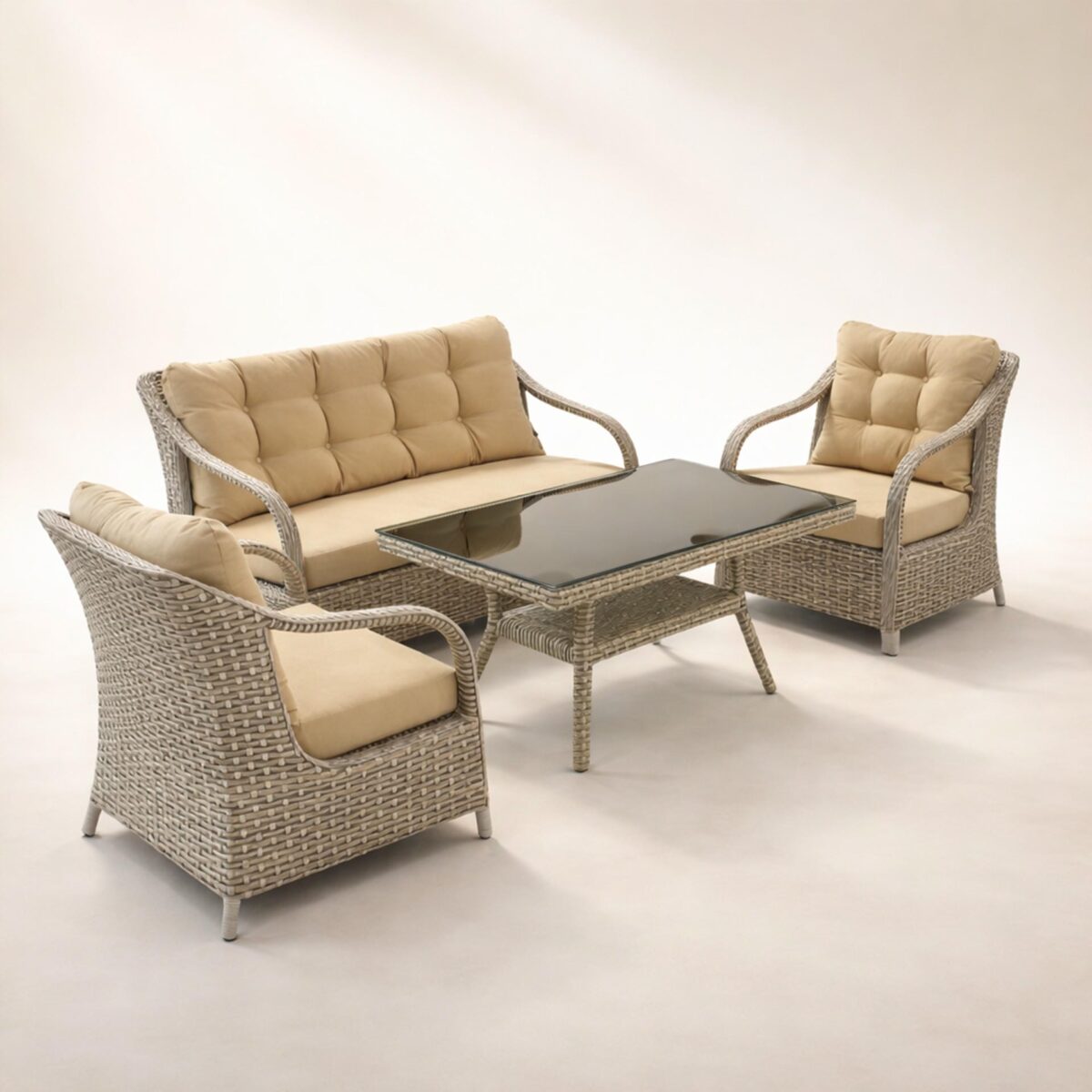 1-rs Gusto 316 İkili Rattan Oturma Grubu