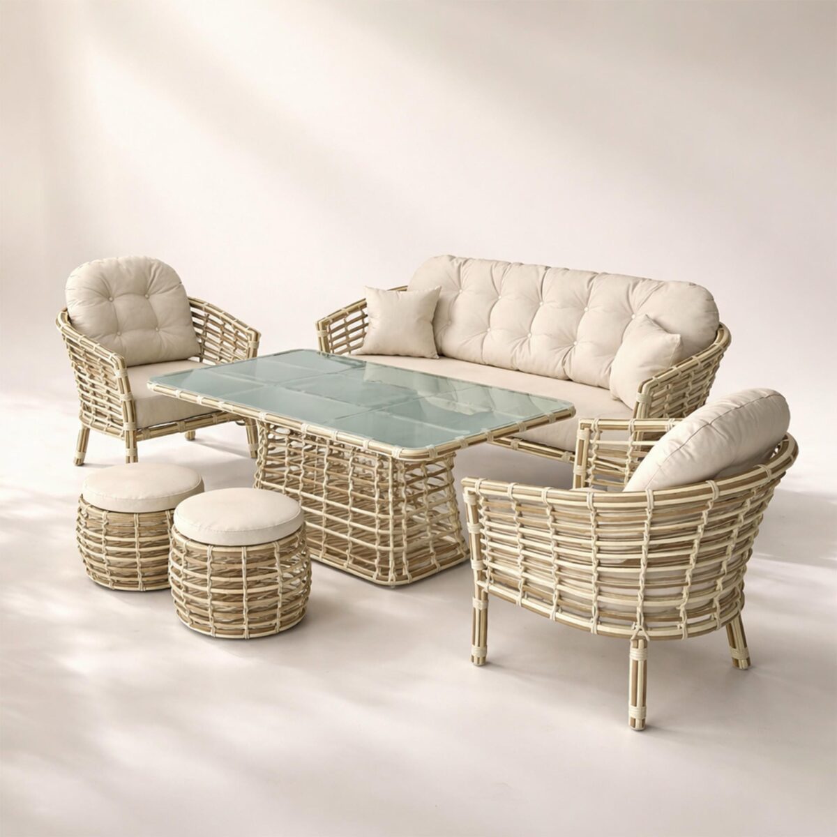 1-rs Paris Üçlü Rattan Oturma Grubu